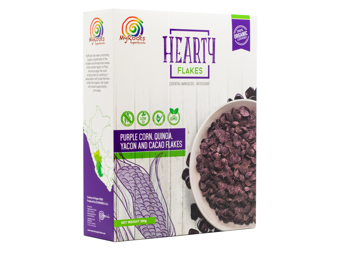 有機藜麥可可紫粟米脆片 Hearty Flakes® Organic Purple Corn, Quinoa, Yacon and Cacao Flakes